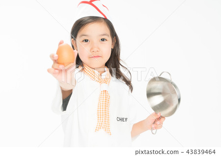 Girl child standing on white background Girl child standing on white background 43839464