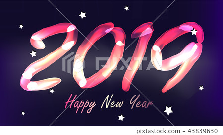 2019 Happy New Year Background Vector. Glow Neon Light. Numbers 2019. Christmas, New Year Poster 2019 Happy New Year Background Vector. Glow Neon Light. Numbers 2019. Christmas, New Year Poster 43839630
