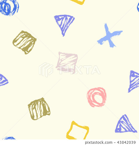 Seamless hand drawn pattern with abstract shapes Seamless hand drawn pattern with abstract shapes 43842039