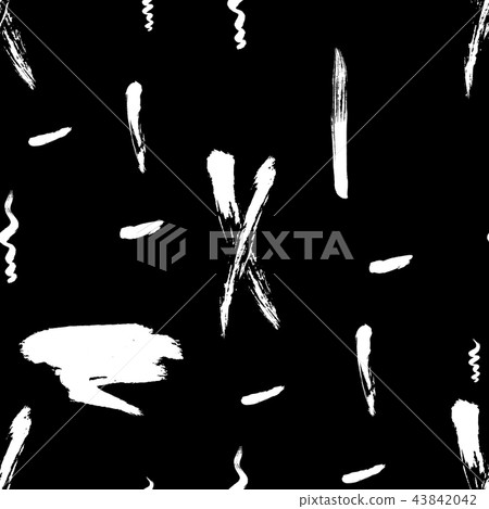Seamless pattern hand drawn with a brush strokes. Abstract brushstrokes vector illustration. Seamless pattern hand drawn with a brush strokes. Abstract brushstrokes vector illustration. 43842042