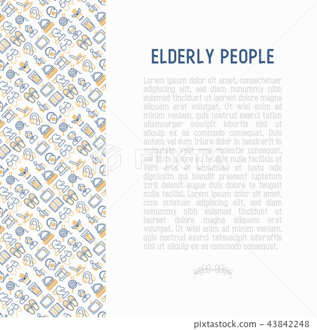 Elderly people concept with thin line icons Elderly people concept with thin line icons 43842248