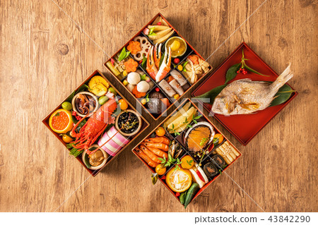 Typical Osechi Cuisine General Japanese New Year dishes (osechi) 43842290