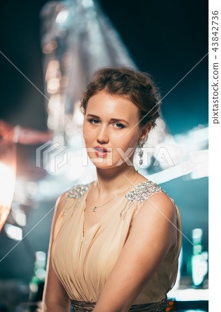 portrait of young girl smiling on a background portrait of young girl smiling on a background 43842736