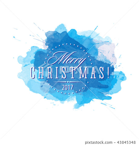 Christmas watercolor vector label Christmas watercolor vector label 43845348