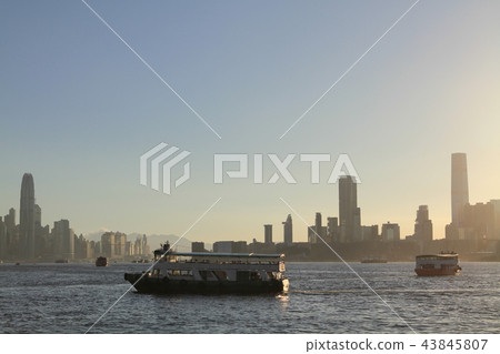 a Cityscape of Victoria Bay in Hong Kong, China. a Cityscape of Victoria Bay in Hong Kong, China. 43845807