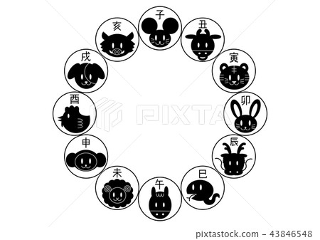 Zodiac signs zodiac illustrations icon circle frame black Zodiac signs zodiac illustrations icon circle frame black 43846548