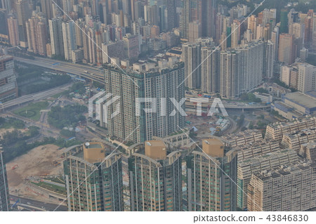 Hong Kong in Kowloon area skyline view 43846830
