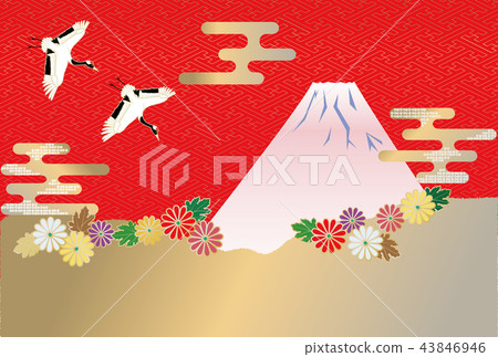 富士山和菊花和日本模式的形象 富士山和菊花和日本模式的形象 43846946
