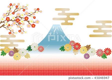 富士山和菊花和日本模式的形象 富士山和菊花和日本模式的形象 43846947