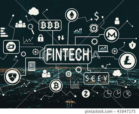 Cryptocurrency fintech theme with Downtown Los Angeles Cryptocurrency fintech theme with Downtown Los Angeles 43847175