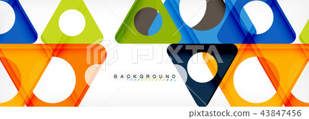Geometric background, circles and triangles shapes banner. Illustration for business brochure or 43847456