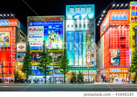 Tokyo Akihabara night electric street Tokyo Akihabara night electric street 43848185