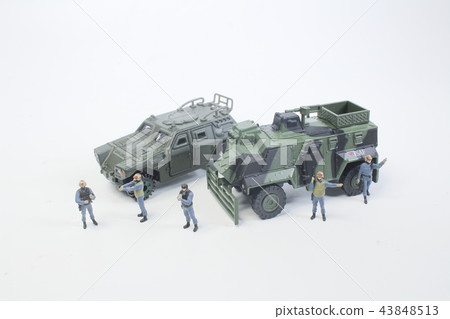 a min police car with SWAT and police. a min police car with SWAT and police. 43848513