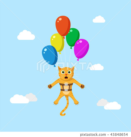 Funny flying cat 43848654