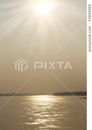Beautiful views of mekong river at twilight. Beautiful views of mekong river at twilight. 43848868