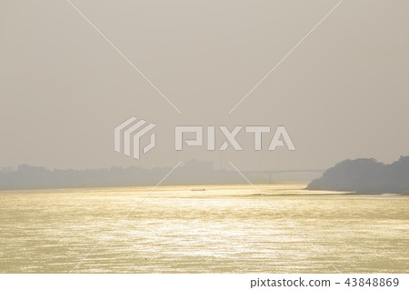Beautiful views of  mekong river at twilight. 43848869