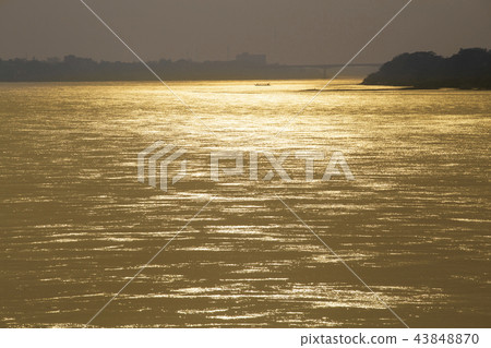 Beautiful views of mekong river at twilight. Beautiful views of mekong river at twilight. 43848870