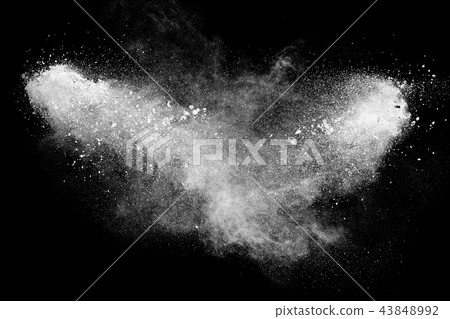 Bizarre forms of white powder explosion cloud Bizarre forms of white powder explosion cloud 43848992