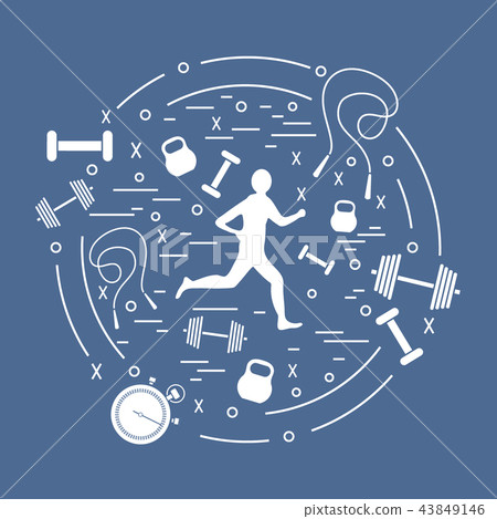 the jogging man and different kinds of sports the jogging man and different kinds of sports 43849146