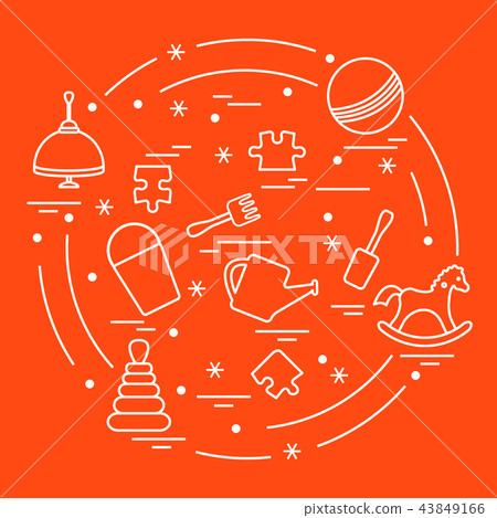 kids elements arranged in a circle 43849166