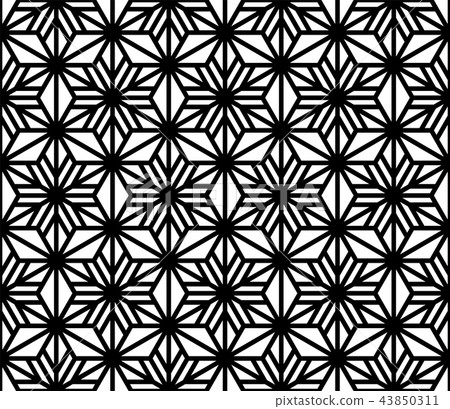 Seamless geometric pattern.Black lines on white. 43850311