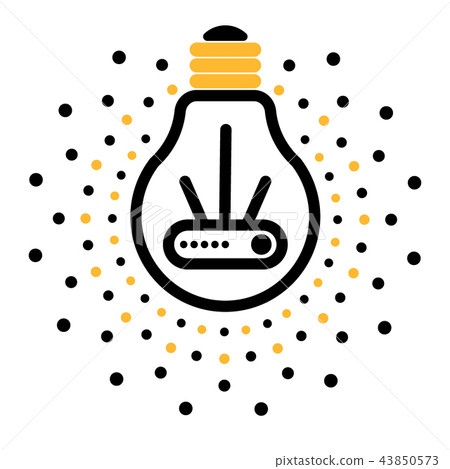 Vector light bulb outline icons with dots around Vector light bulb outline icons with dots around 43850573