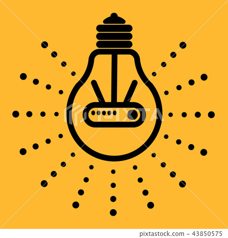 Vector light bulb outline icons with dots around 43850575