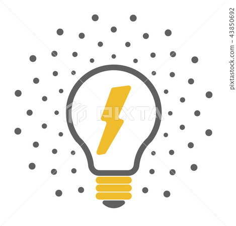 Vector light bulb outline icons with dots around Vector light bulb outline icons with dots around 43850692