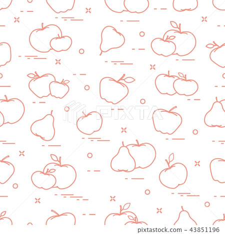 Apples and pears juicy fruit Seamless pattern. Apples and pears juicy fruit Seamless pattern. 43851196