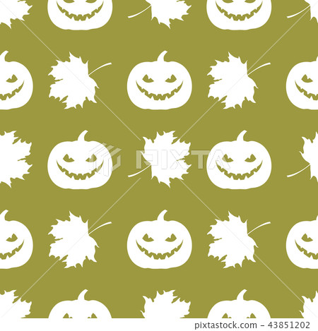 Halloween 2019 seamless pattern Pumpkin, leaves. Halloween 2019 seamless pattern Pumpkin, leaves. 43851202