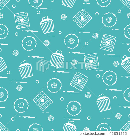 Cute seamless pattern with different romantic 43851253