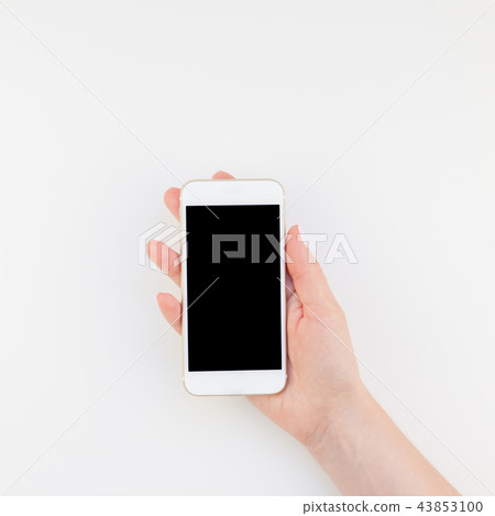 Woman hand with smartphone mock up 43853100