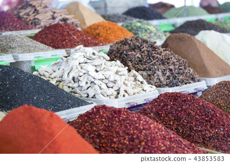 Traditional bazaar with spices in Tashkent, Uzbeki 43853583