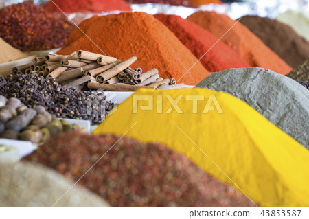 Traditional bazaar with spices in Tashkent, Uzbeki Traditional bazaar with spices in Tashkent, Uzbeki 43853587