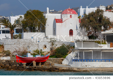 Mykonos. Traditional building of the Greek Church. Mykonos. Traditional building of the Greek Church. 43853696