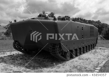 Vintage Army Armored Personnel Carrier on display 43854357