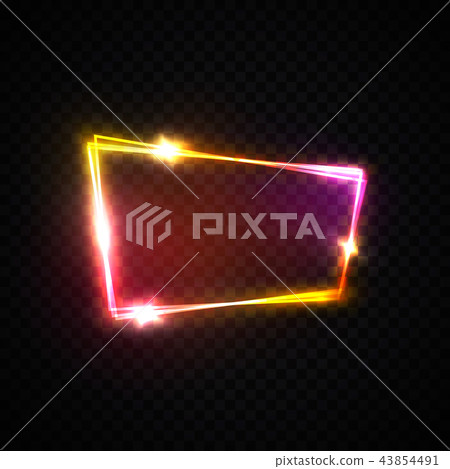 Neon pink red purple signage with space for text on transparent background. Futuristic bar sign Neon pink red purple signage with space for text on transparent background. Futuristic bar sign 43854491