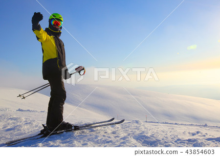 Skier on ski slope Skier on ski slope 43854603