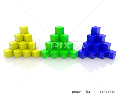 Abstract pyramids of colorful blocks 43854838