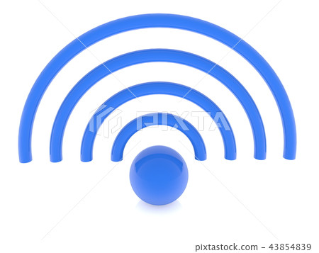 Abstract Wifi icon in blue Abstract Wifi icon in blue 43854839