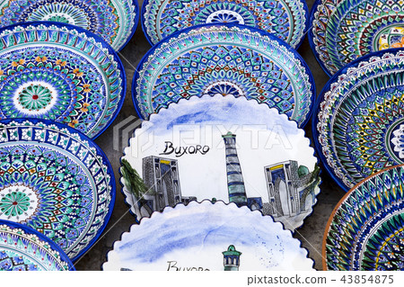 Plates and pots on a street Chorsu bazaar Plates and pots on a street Chorsu bazaar 43854875