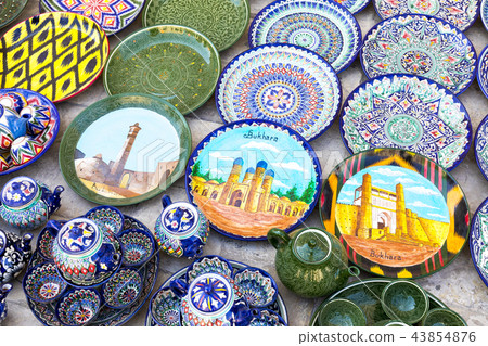 Plates and pots on a street Chorsu bazaar Plates and pots on a street Chorsu bazaar 43854876