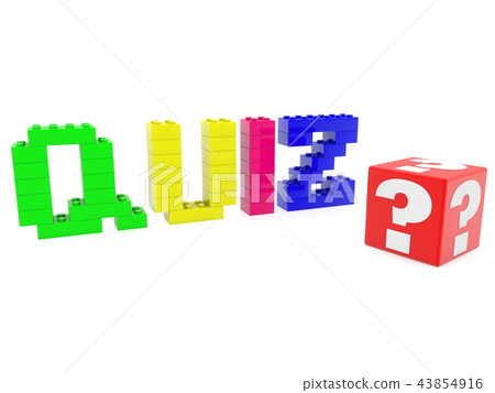 Question mark on cubes with quiz concept 43854916