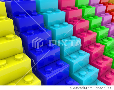 Stair concept build from colorful toy bricks 43854953