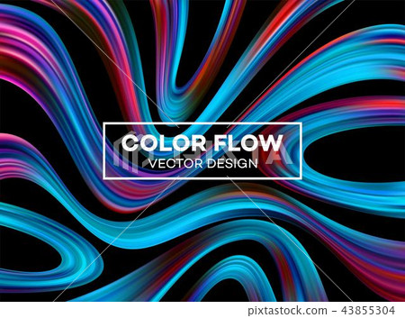 Modern colorful flow poster. Wave Liquid shape in blue color background. Art design for your design Modern colorful flow poster. Wave Liquid shape in blue color background. Art design for your design 43855304