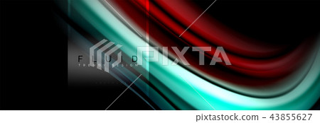 Fluid colors abstract background colorful poster, twisted liquid design on black, colorful marble or Fluid colors abstract background colorful poster, twisted liquid design on black, colorful marble or 43855627