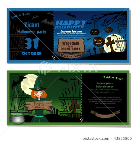 Invitation to Halloween night party. Vector card Invitation to Halloween night party. Vector card 43855800