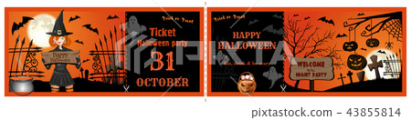 Invitation tickets for the Halloween night party 43855814