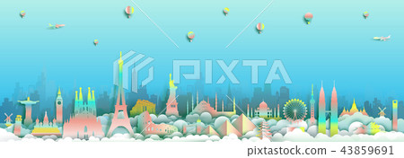 Happy travel top of the world famous countries. Happy travel top of the world famous countries. 43859691