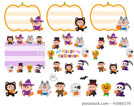 萬聖節服裝矩陣框架線集 43860176